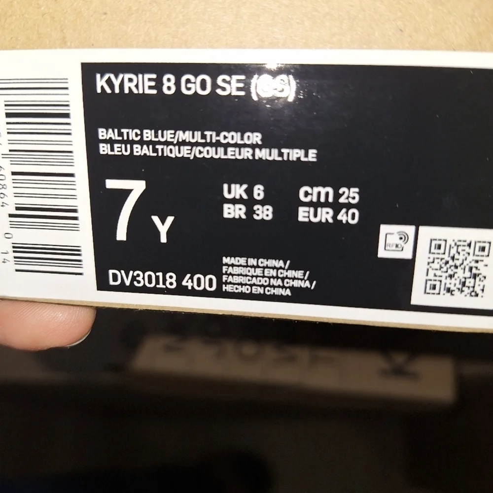 Nike Kyrie 8 GO SE (GS) Baltic Blue/ Multi-Color new with the box with no flaws.
